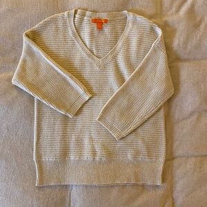 Joe Fresh V-Neck Quarter-Length Sleeve Chunky Knit Sweater